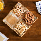 Glass Snack Serving Bowls With Tray Nestasia