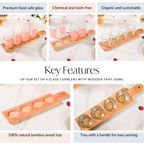 Set Of 4 Shot Glasses With Wooden Tray 100ml Nestasia