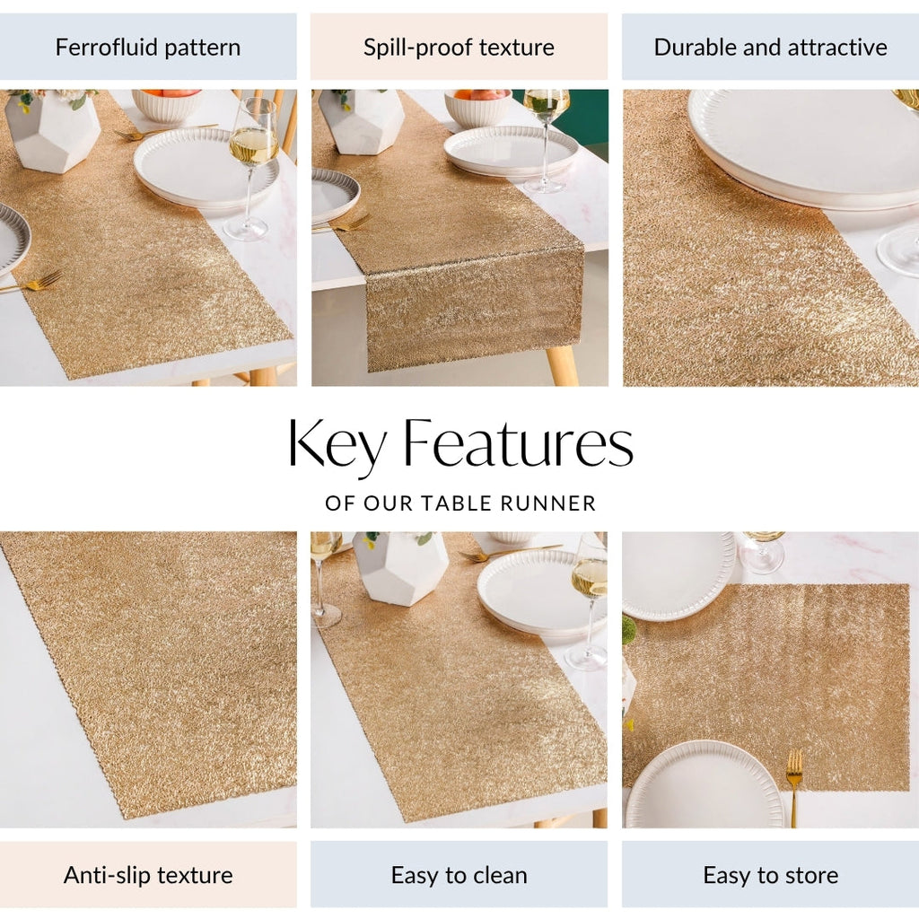 Glam Table Runner Gold 183x37cm Nestasia