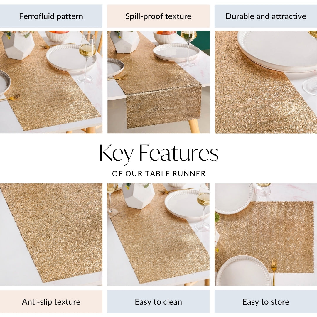 Glam Table Runner Gold 183x37cm Nestasia