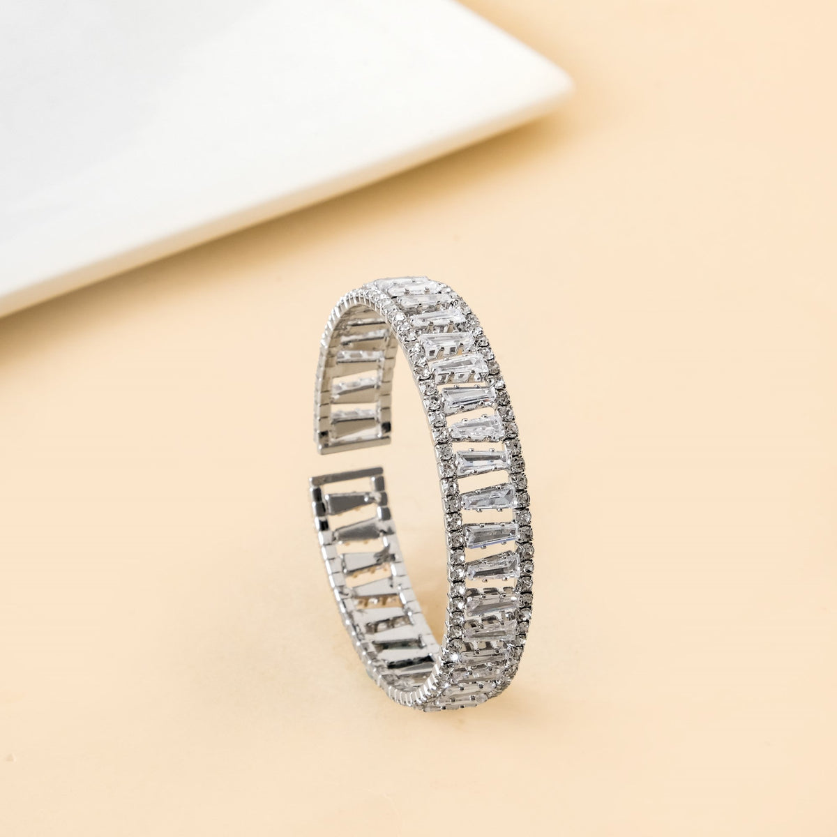 Shimmers In Silver Cuff Bracelet Nestasia
