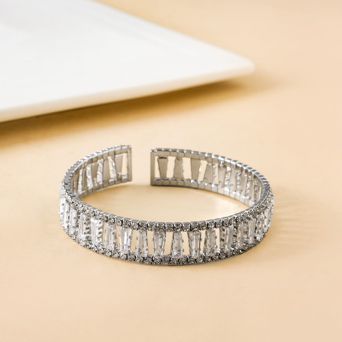 Shimmers In Silver Cuff Bracelet Nestasia