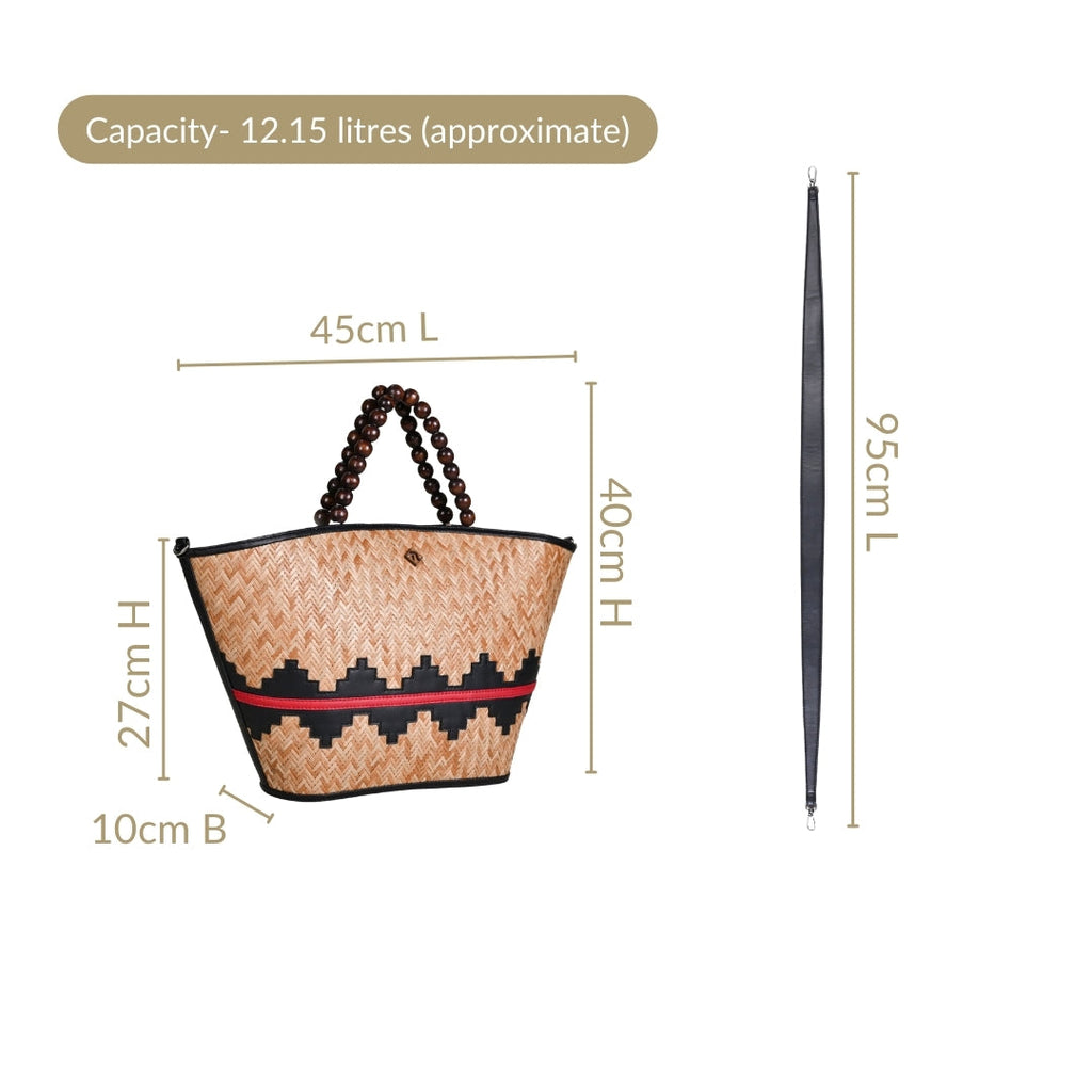 Shitalpati Bag With Beaded Handles Nestasia