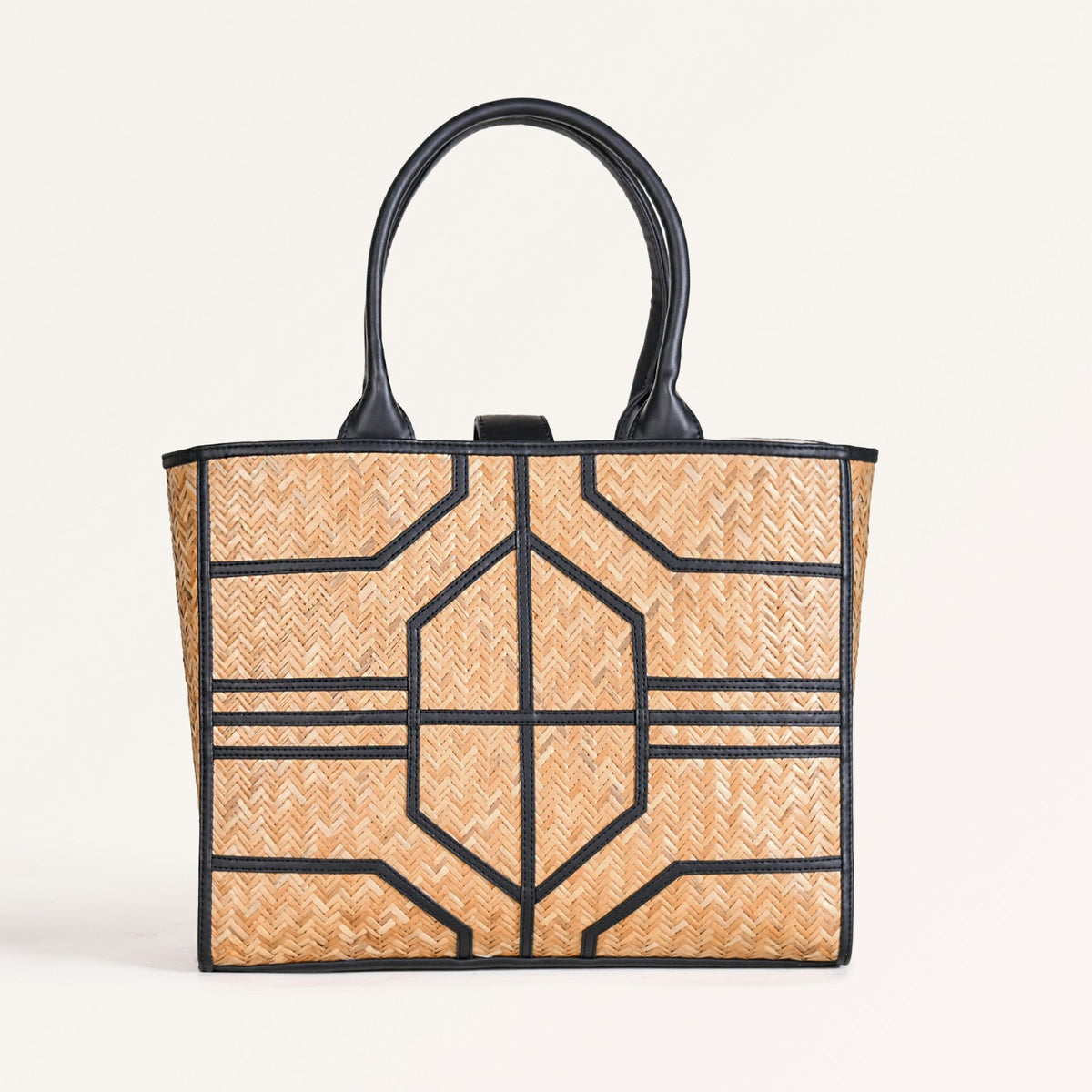 BreezeBag Handwoven Carryall Tote Black Nestasia