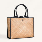 BreezeBag Handwoven Carryall Tote Black Nestasia