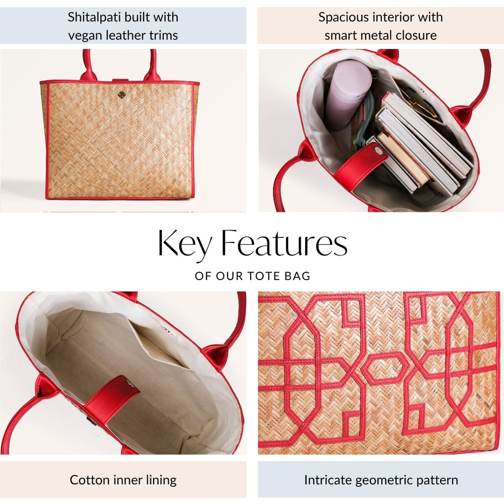 BreezeBag Ruby Red Weave Carryall Tote Nestasia