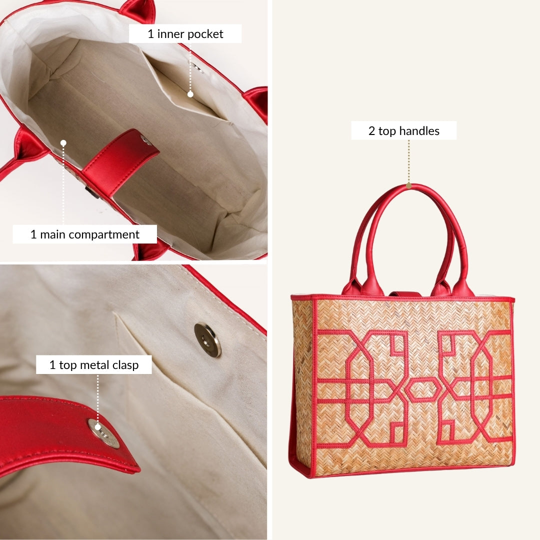 BreezeBag Ruby Red Weave Carryall Tote Nestasia