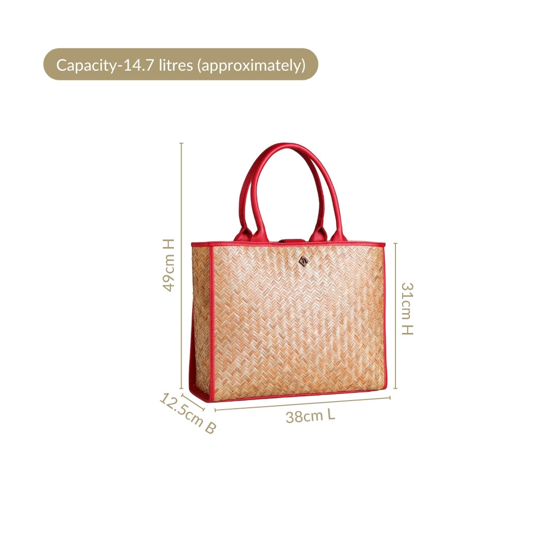 BreezeBag Ruby Red Weave Carryall Tote Nestasia