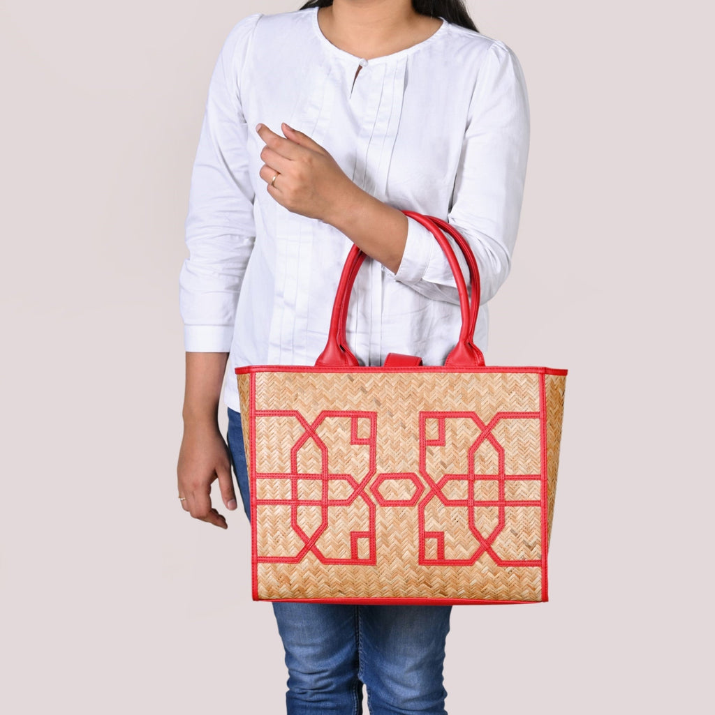 BreezeBag Ruby Red Weave Carryall Tote Nestasia