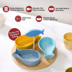 Fish Ceramic Bamboo Platter Set Of 5 Nestasia