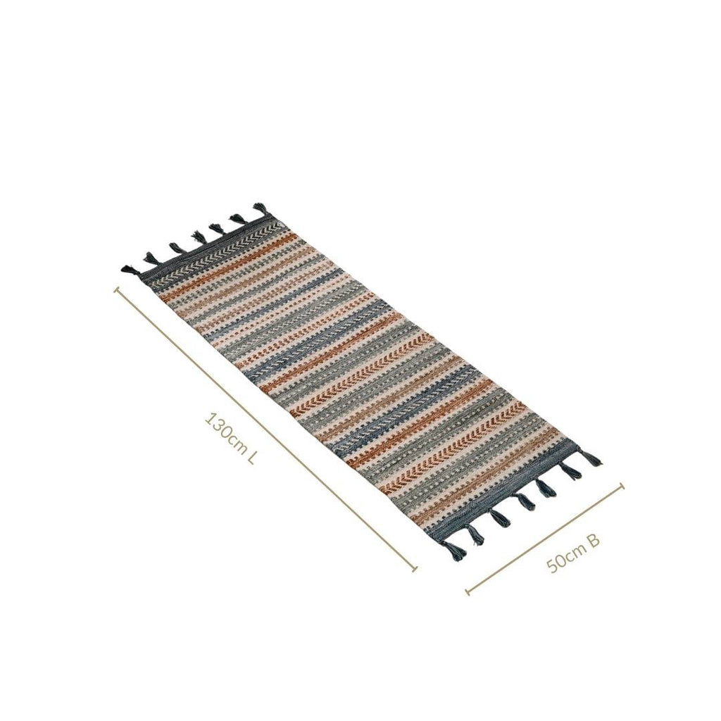 Shore Stripe Tassel Washable Floor Runner 130x50cm Nestasia