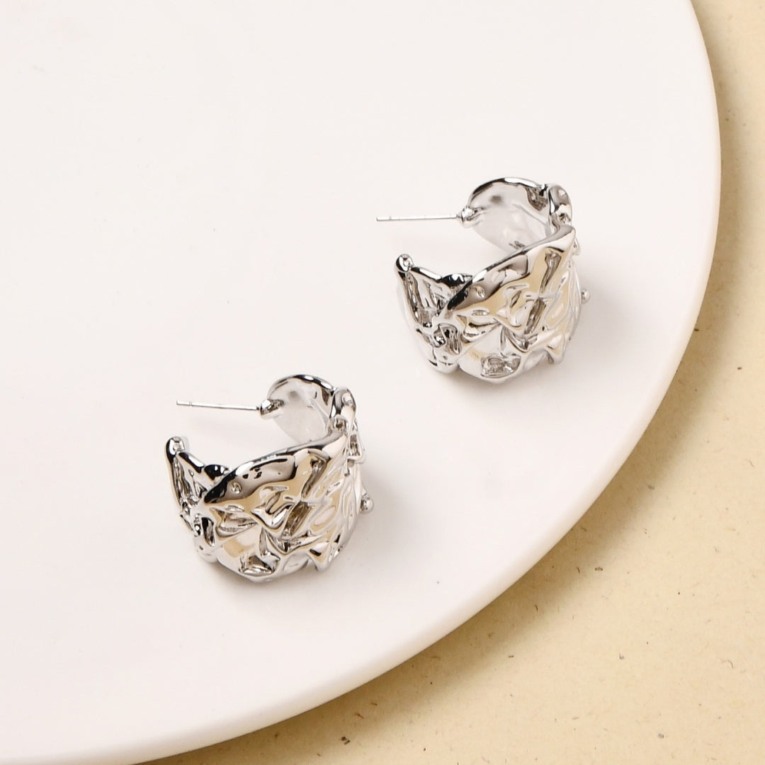 Sienna Hoops Silver Nestasia