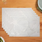 Blooming Flower Silver Table Mat Set Of 6 Nestasia