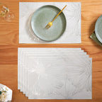 Blooming Flower Silver Table Mat Set Of 6 Nestasia