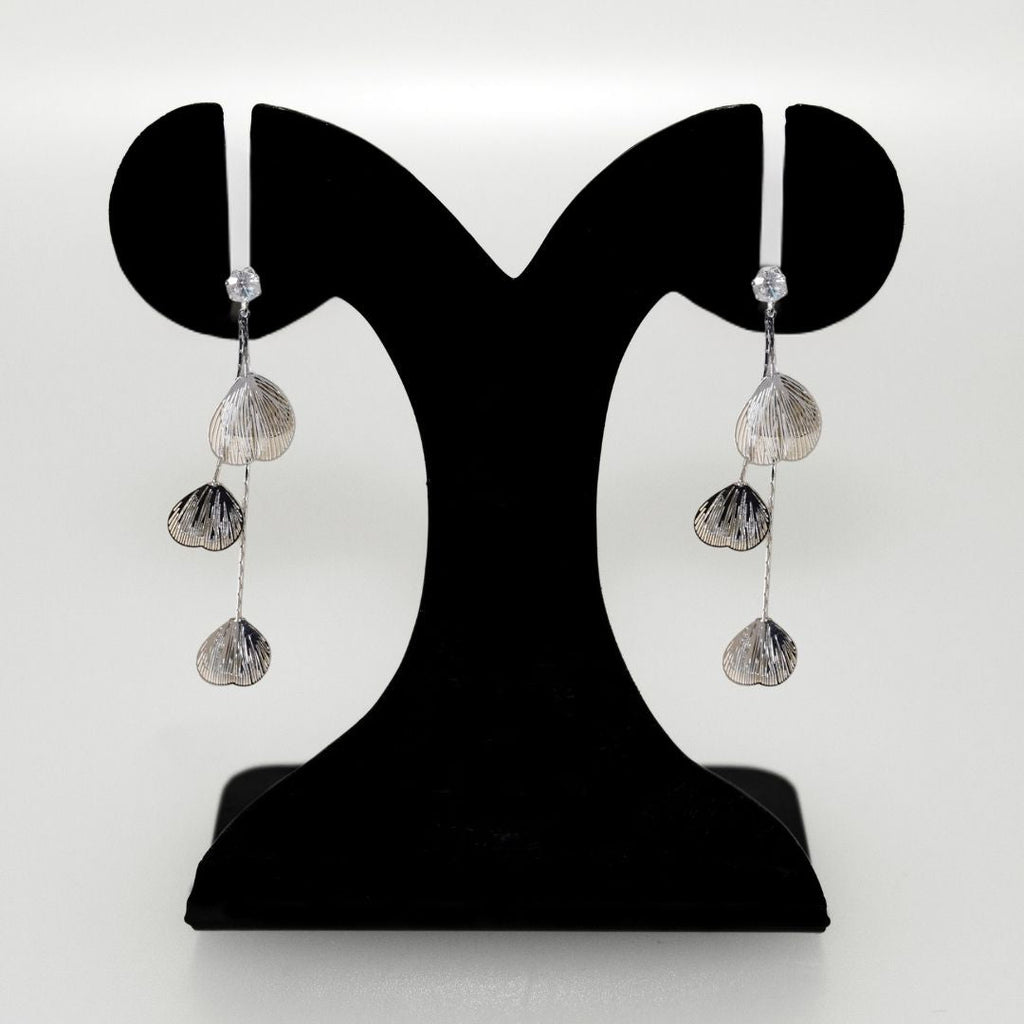 Silver Chain Tassel Earrings Nestasia