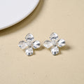 Silver Cornus Bloom Statement Earrings Nestasia