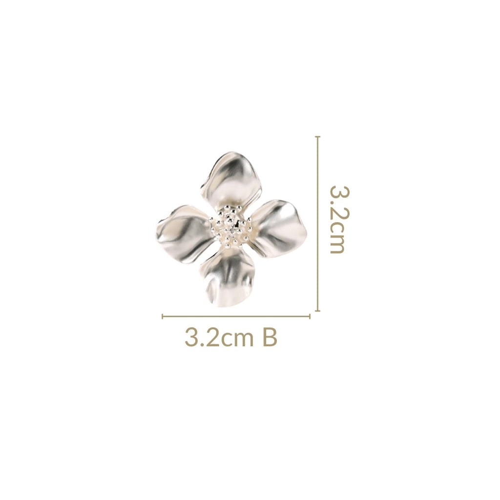 Silver Cornus Bloom Statement Earrings Nestasia