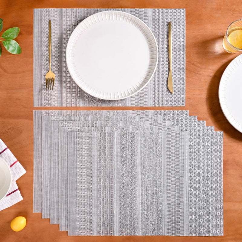 Silver Dinner Table Mat Set Of 6 Nestasia
