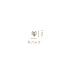 Silver Heart Textured Studs Nestasia