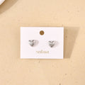 Silver Heart Textured Studs Nestasia