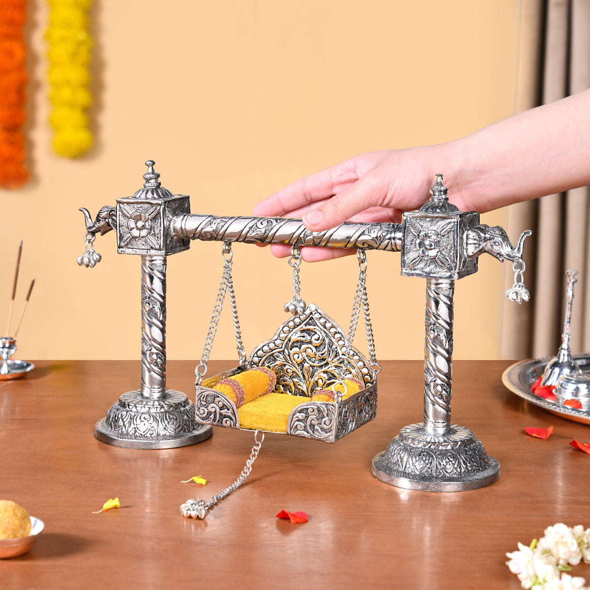 Silver Jhula For Laddu Gopal Nestasia