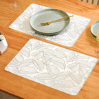 Silver Lining Leaves Dining Table Mat Set Of 6 Nestasia
