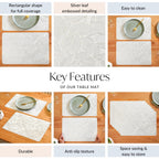 Silver Lining Leaves Dining Table Mat Set Of 6 Nestasia