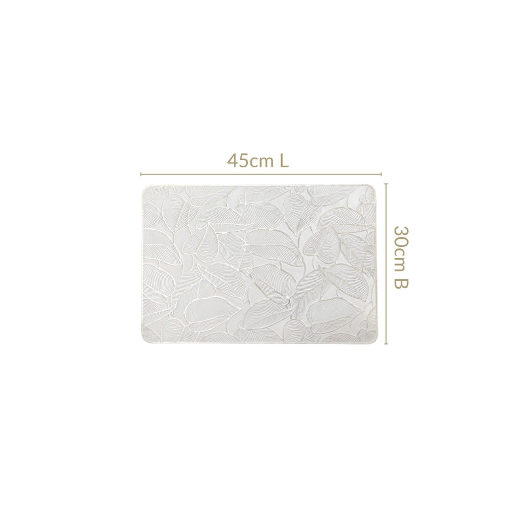 Silver Lining Leaves Dining Table Mat Set Of 6 Nestasia