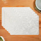 Silver Lining Leaves Dining Table Mat Set Of 6 Nestasia