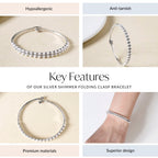 Silver Shimmer Folding Clasp Bracelet
