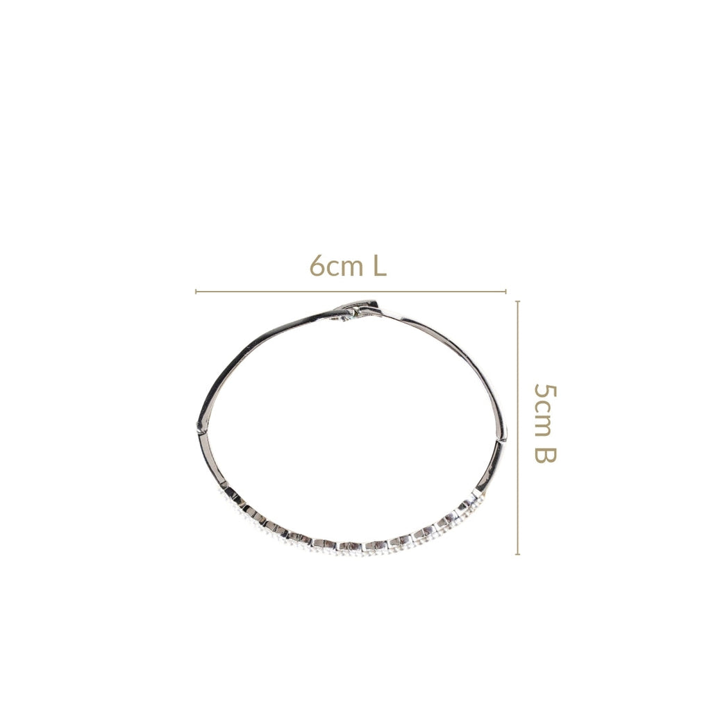 Silver Zigzag Pearl Bracelet Nestasia