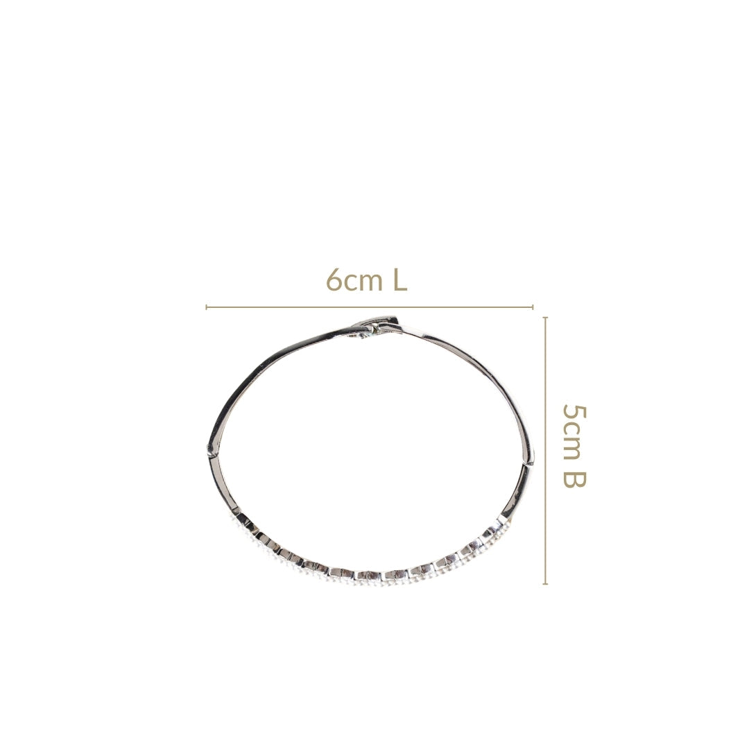 Silver Zigzag Pearl Bracelet Nestasia