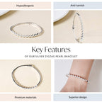 Silver Zigzag Pearl Bracelet Nestasia