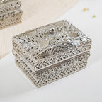 Antique Metal Gift Box Silver Set Of 2 Nestasia