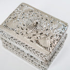 Antique Metal Gift Box Silver Set Of 2 Nestasia