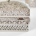 Antique Metal Gift Box Silver Set Of 2 Nestasia