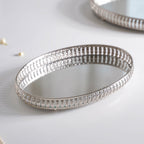 Set Of 3 Luxury Metal Tray Silver Nestasia
