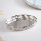 Set Of 3 Luxury Metal Tray Silver Nestasia