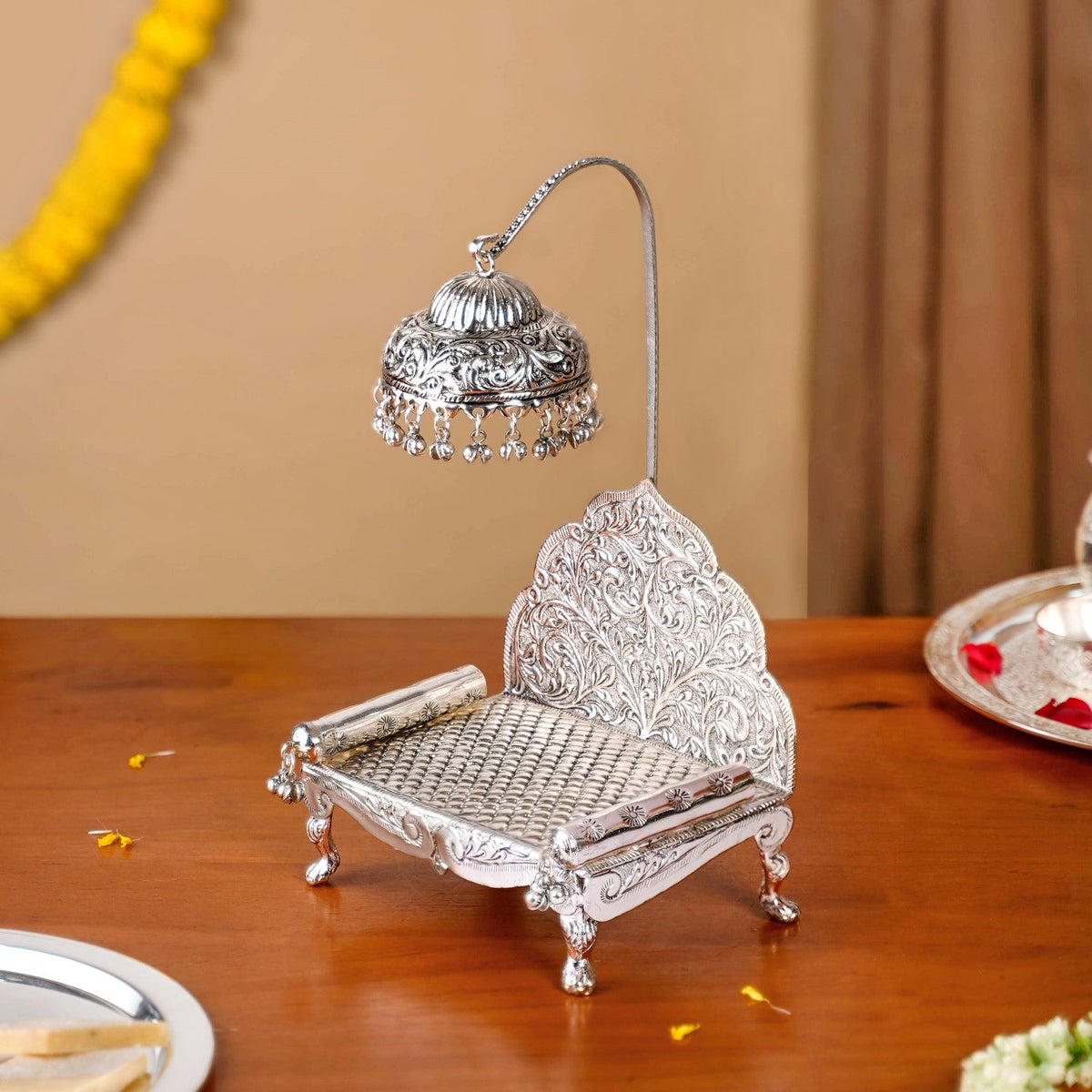 Silver Singhasan With Detachable Chatra Nestasia