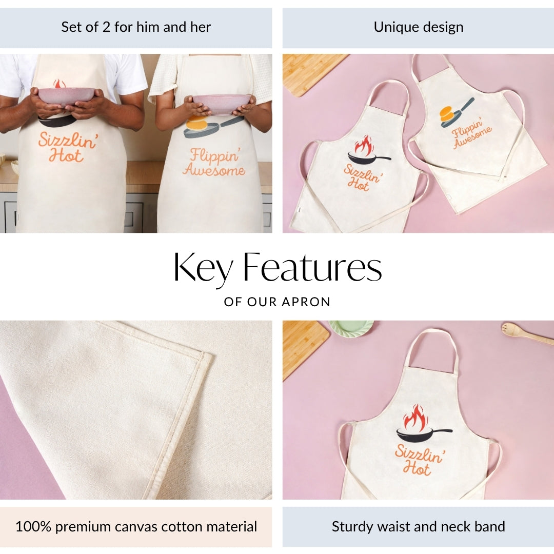 Sizzlin And Flippin Couple Apron Set Of 2 Nestasia