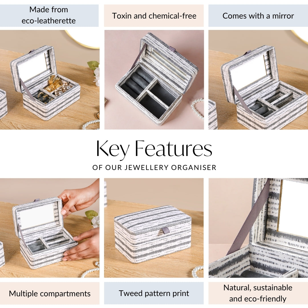 SlateLine Portable Jewellery Box With Mirror Nestasia