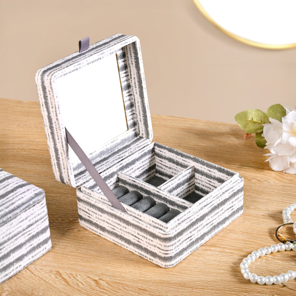 SlateLine Sustainable Multi Section Jewellery Box With Mirror Nestasia