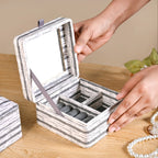 SlateLine Sustainable Multi Section Jewellery Box With Mirror Nestasia