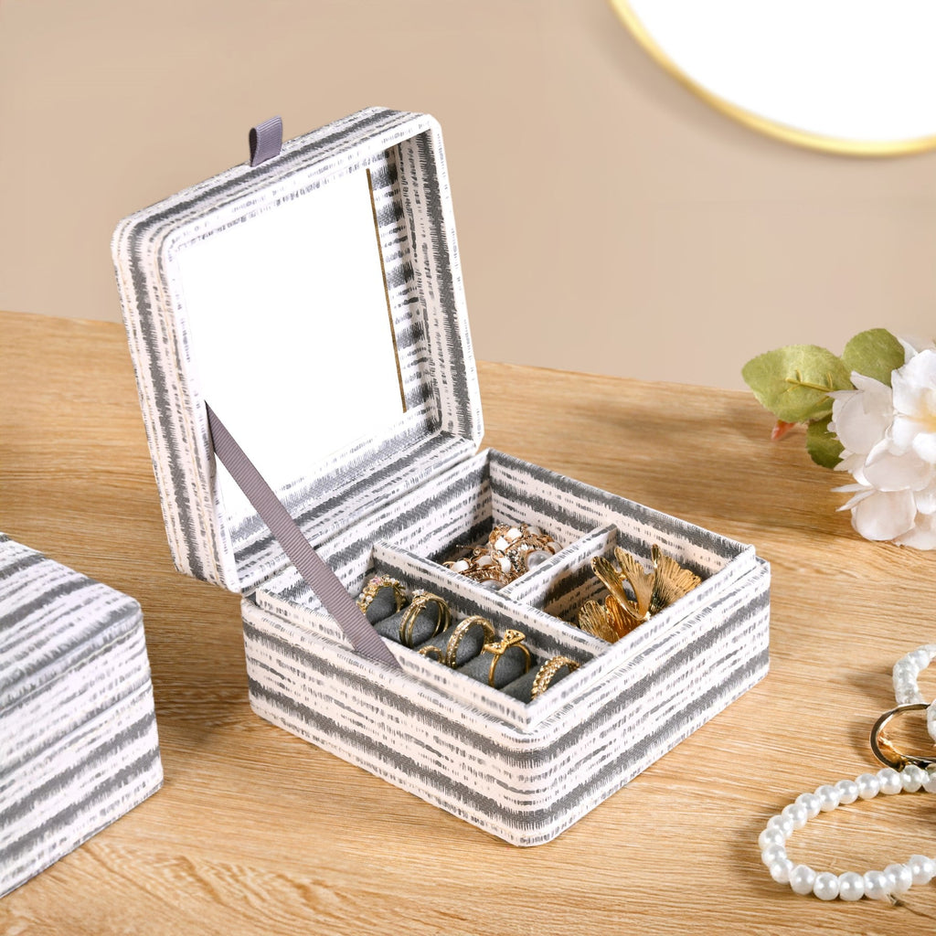 SlateLine Sustainable Multi Section Jewellery Box With Mirror Nestasia