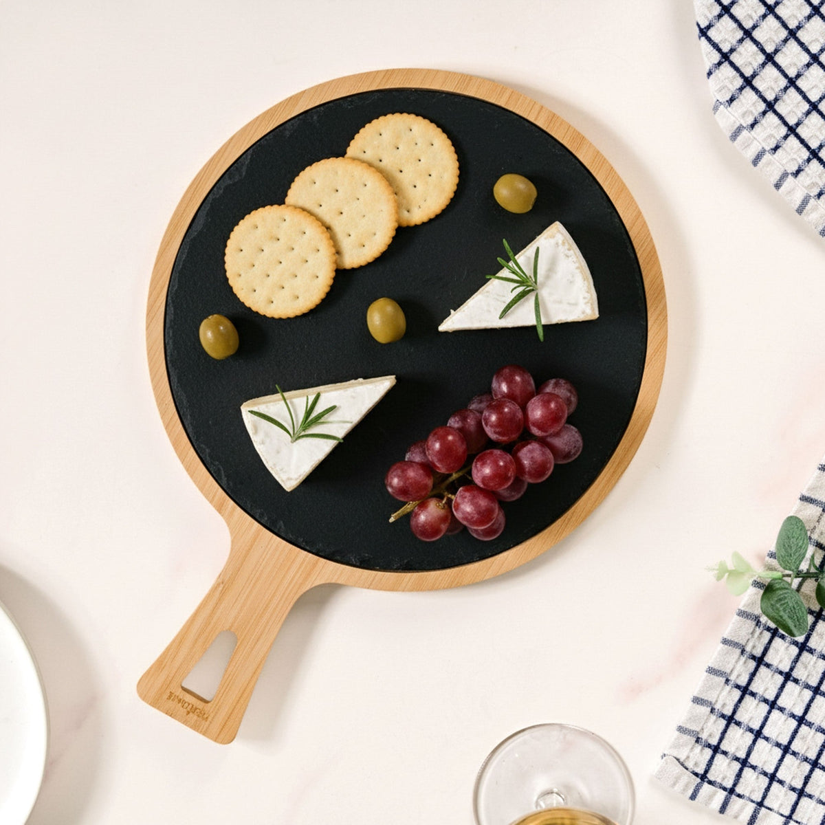 Removable Slate Round Serving Platter 26cm Nestasia