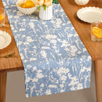 Slate Blue 6 Seater Pure Cotton Runner 185x35cm Nestasia