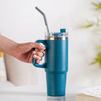 Glacio Double Wall Hot And Cold Sipper Bottle For Travel Teal Tide 850ml Nestasia