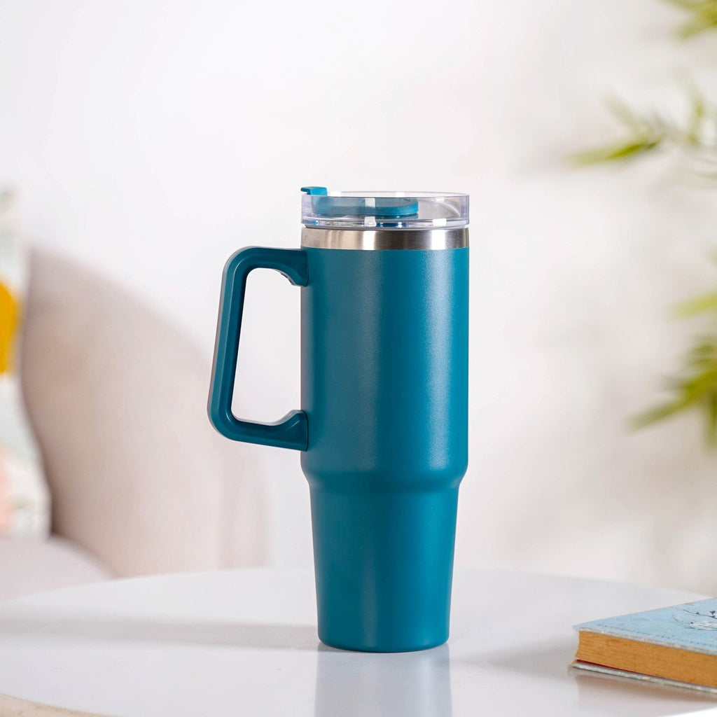 Glacio Double Wall Hot And Cold Sipper Bottle For Travel Teal Tide 850ml Nestasia
