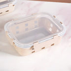 Gripso Food Storage Container With Silicone Sleeves Set Of 3 Beige S 370ml M 600ml L 1000ml Nestasia