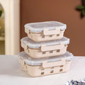Gripso Food Storage Container With Silicone Sleeves Set Of 3 Beige S 370ml M 600ml L 1000ml Nestasia
